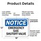 Signmission Emergency Gas Shutoff Valve, 18 in W x Rectangle, Plastic OS-2PACK-NS-P-1218-L-11850 - alternate 8